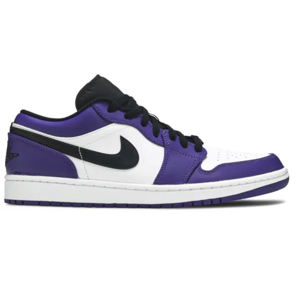 Nike Jordan 1 Low Court Purple White Shoes, Colorway 553558-500, Size 10